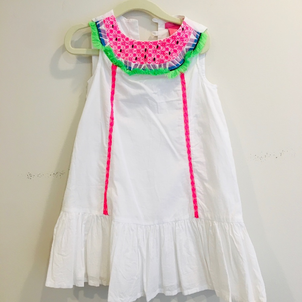 Isaac Mizrahi girls watermelon white dress